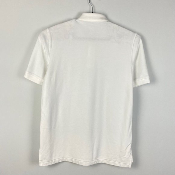 LL Bean Mens Premium Double Polo Banded Short-Sleeve No Pocket White Medium Tall - Picture 5 of 8